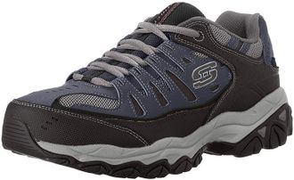 Skechers Mens Afterburn Memory-Foam Lace-up Sneaker, Navy, 8 UK
