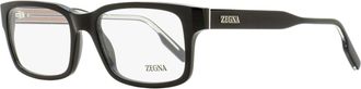 Ermenegildo Zegna Mens Soft Rectangular Eyeglasses EZ5254 001 Black 54mm