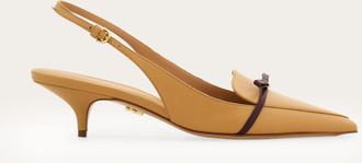 Ferragamo Women Slingback with bow mini bow detail Brown Size 11.5