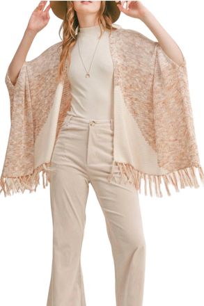 Sadie & Sage New Energy Fringe Cardigan In Ivory Ginger