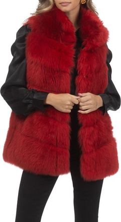 Gorski Genuine Shearling Vest, Reversible in Red/red at Nordstrom, Size X-Large