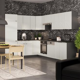 Vicco Cocina Esquinera Fame-line, Gris/beige/antracita, 227 X 287 Cm, Et Antracita, Vicco