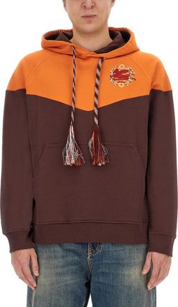 Etro Brown Color Block Hood Sweatshirts