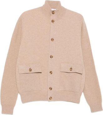 Lardini Beige Wollen Blend Cardigan Sweater - Heren - Vesten - Beige - M - Wol - Truien & Vesten