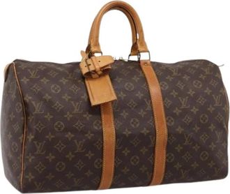 Louis Vuitton Pre-owned Boston Bag - Dames - Vintage Weekendtas - Bruin - ONE Size - Leer - Vintage
