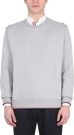 Thom Browne Grey Crew Neck Sweatshirt