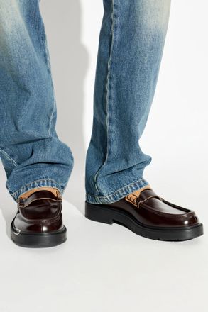 Maison Margiela Leather Loafers, Mens, Burgundy