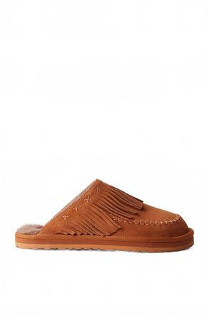 Free People Womens Fallon Fringe Mule In Toffee