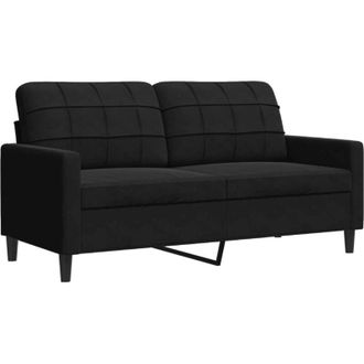 vidaXL Sof&aacute; De 2 Plazas Terciopelo Negro 140 Cm Vidaxl