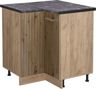 Vicco Armario De Esquina R-line, Roble Artesanal, 75.6 Cm, Et Antracita