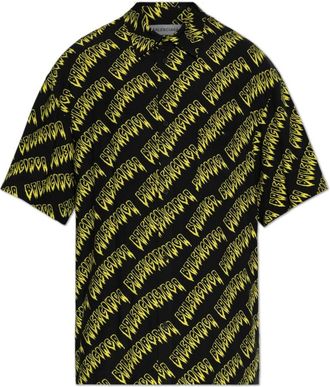 Balenciaga Shirt met Patroon - Heren - Korte mouwen Overhemden - Zwart - XL - Overhemden