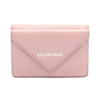 Balenciaga Pre-owned Wallets, female, Pink, Size: ONE SIZE Pre-owned Paper Mini Wallet Trifold Wallet