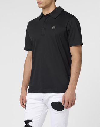 Philipp Plein Classic Polo Shirt Hexagon Men in Black at Nordstrom, Size Xxx-Large