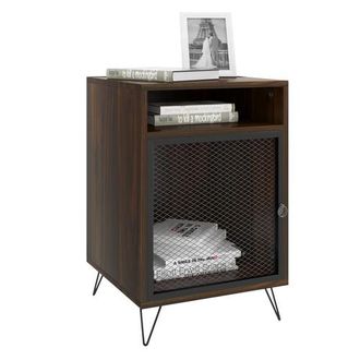 Woltu Woltu Legno Scuro Comodino Il Faggio Con Cassetto. Elegante Per Camera Da Letto