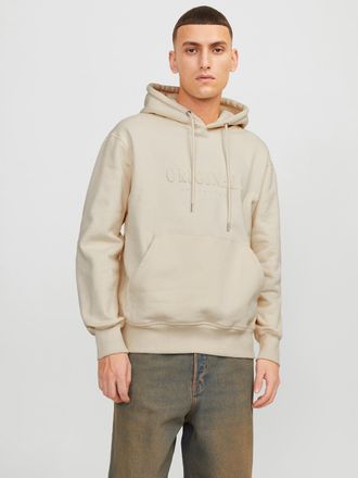 Jack & Jones Kapuzensweatshirt JACK & JONES JORFREDERIKSBERG SWEAT HOOD SN, Herren, Gr. XS, weiss (antique wei&szlig;), angeraute Sweatware, Obermaterial: 85% Baumwolle,