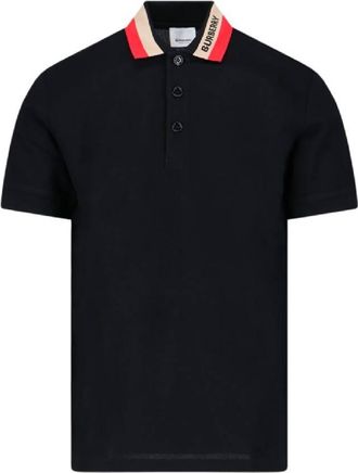 Burberry Edney Stripe Collar Cotton Polo Shirt, Size X-Small