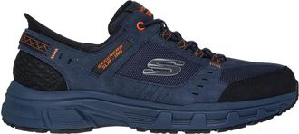 Skechers Heren Leren Relaxed Fit Schoenen (Marine/Oranje)