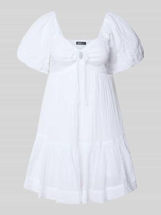Gina Tricot Minikleid mit Puff&auml;rmeln in Weiss, Gr&ouml;&szlig;e XL