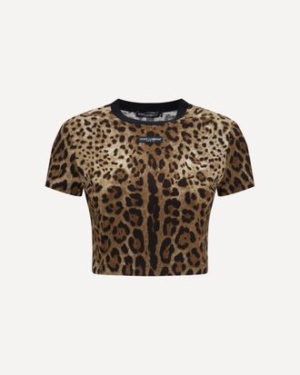 Dolce & Gabbana Leopard-print cropped T-shirt Female 42