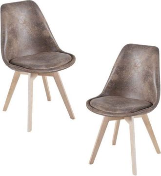 Regalos Miguel Packs Sillas Comedor - Pack 2 Sillas Synk Vintage - Marr&oacute;n Claro