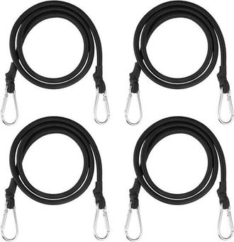 OEM Cuerda El&aacute;stica De 1 Metro De Largo Con Mosquet&oacute;n, 4 Piezas De Cuerda El&aacute;stica Extrafuerte Con Mosquet&oacute;n, Bandas Negras Duraderas, Navegar