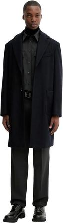Barena Jassen, Heren, Blauw, L, Wol, Single-Breasted Coats