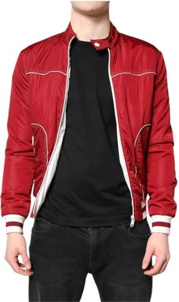 Dolce & Gabbana Full Zip Jacket - Heren - Bomber jackets - Rood - XS - Nylon - Jassen