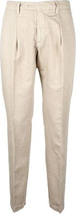 Giampaolo Beige Regular Fit Pants With Pleated Front Detailing