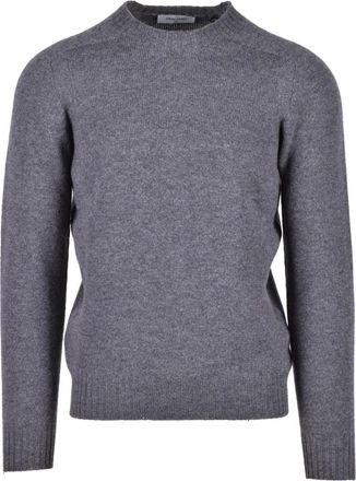 Gran Sasso Rondgebreide trui - Heren - Ronde hals truien - Grijs - 2XL - Wol - Truien & Vesten