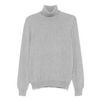 Fedeli Cashmere Knitwear, male, Gray, Size: M Cashmere Roll Neck Sweater