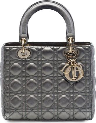 Dior Pre-owned Dior Medium Metallic Lambskin Cannage Lady Dior Ladies K4QS6DTZDVUOJH2U