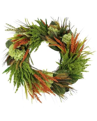 Creative Displays Inc. 26In Traditional Fall Wreath With Heather & Hydrangeas