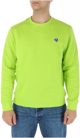 North Sails Sweatshirt met ronde hals - Heren - Sweatshirts - Groen - M - Katoen - Hoodies & sweatvesten