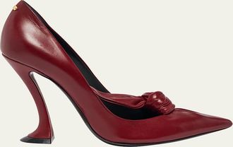 Lanvin 100mm Leather Bow Pumps