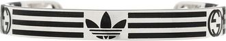 Gucci X Adidas Silver Enamel Cuff Bracelet 17 (Authentic Pre-Loved)