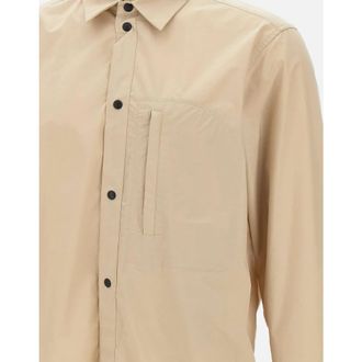 Woolrich Stad Snapknoop Overshirt in Beige - Heren - Zomerjassen - Beige - S - Jassen