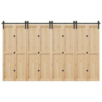 Berkfield Home Sliding Door Hardware Kit 366 cm Steel Black