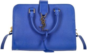 Saint Laurent Leather Baby Monogram Cabas Tote (Authentic Pre-Loved)