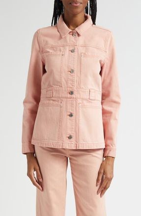 Veronica Beard Marvin Denim Jacket in Pink Blossom at Nordstrom, Size X-Small