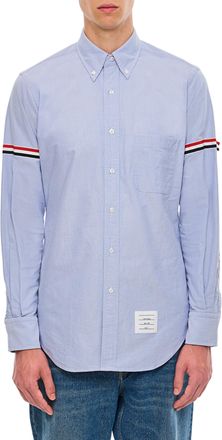 Thom Browne Light Blue Classic Button-Up Shirt With Grosgrain Detail