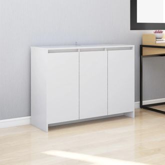 vidaXL Aparador De Madera Contrachapada Blanco 102x33x75 Cm Vidaxl