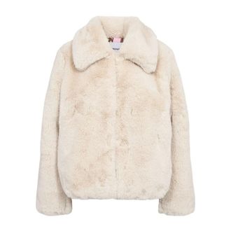 N&uuml;mph Faux Fur Shearling Giacche - - Jackets - Donna - Beige - S