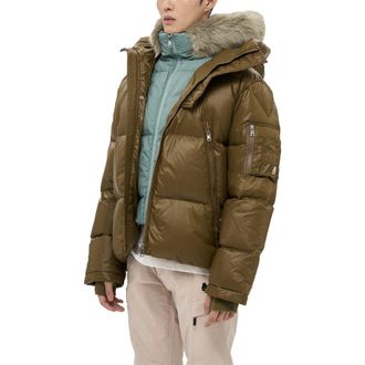 AlphaStyle Kudu Detachable Double Hood Puffer in Dark Green at Nordstrom, Size Xx-Large