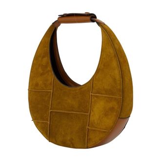 Staud Womens Moon Hobo Brown Calfskin