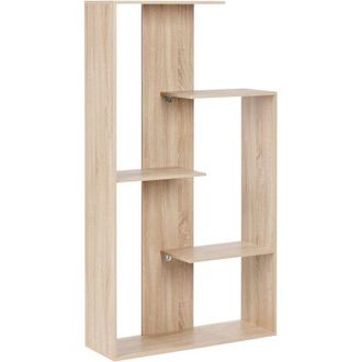 Beliani Beliani - Estanter&iacute;a De 3 Niveles Con Estantes De Aglomerado Sin Fondo Dise&ntilde;o Minimalista Marr&oacute;n Claro Kahntah