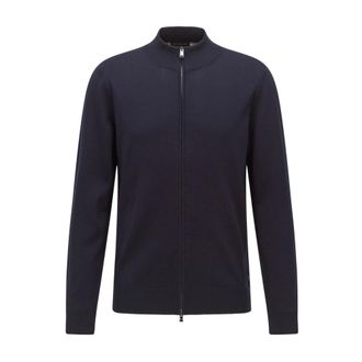 HUGO BOSS Truien & Vesten, Heren, Blauw, 2Xl, Wol, Regular Fit Cardigan