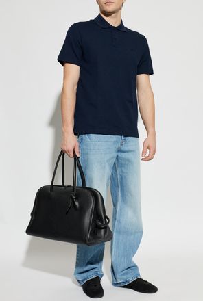 Brioni Polo With Embroidered Logo, Mens, Navy Blue