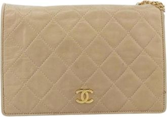 Chanel Pre-owned Cross Body Bags, female, Beige, Size: ONE SIZE Pre-owned Vintage Cross Body Bag