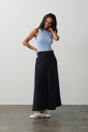 Naked Cashmere Justine Cotton Cashmere Maxi Skirt in Navy at Nordstrom, Size X-Small