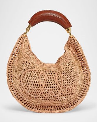 Chlo&eacute; Summer Banana Top-Handle Bag in Crochet Fabric